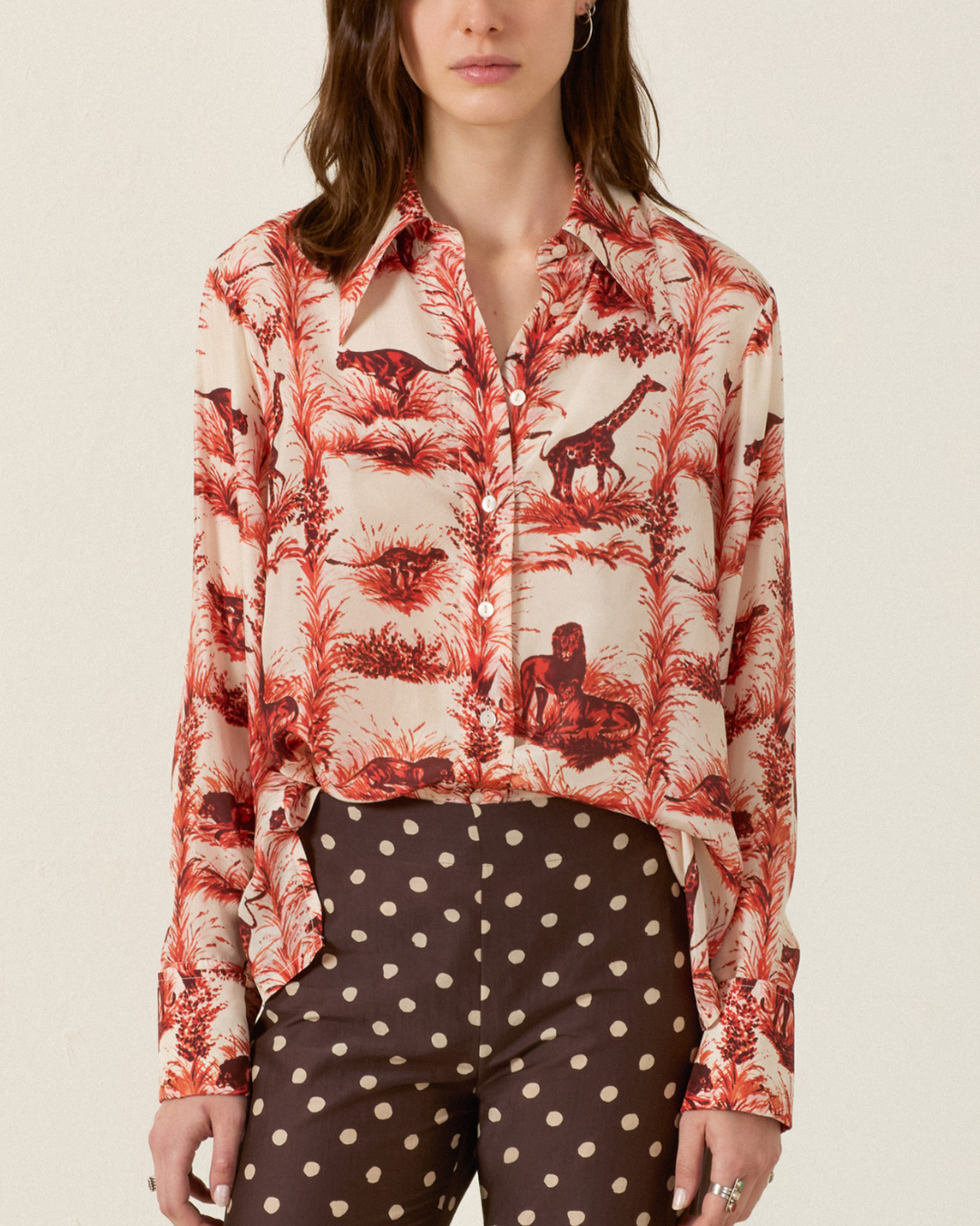 Dana Safari Silk Shirt | Off-White
