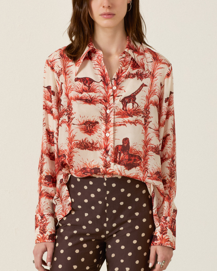 Dana Safari Silk Shirt | Off-White