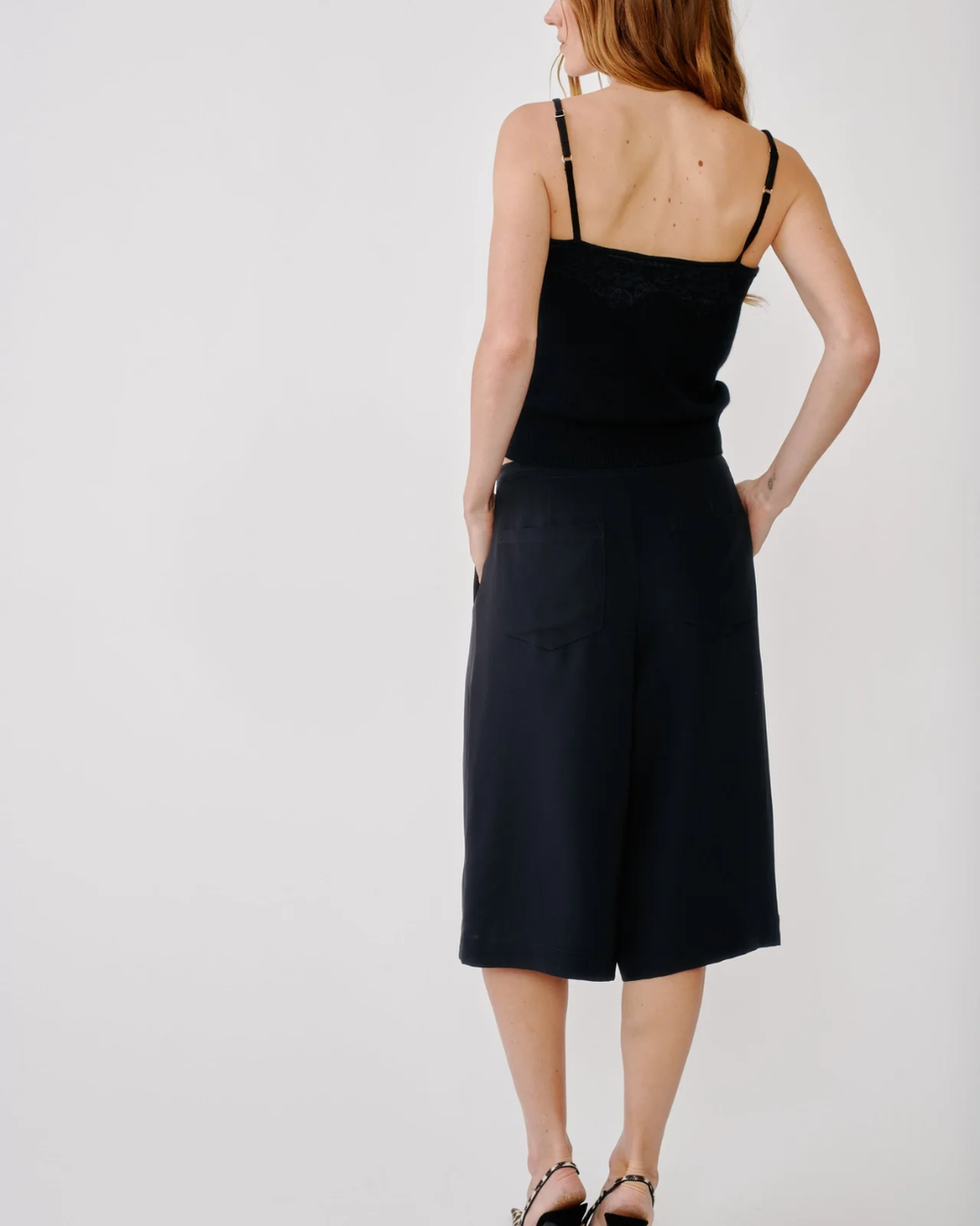 Josie Straight Neck Cami | Black