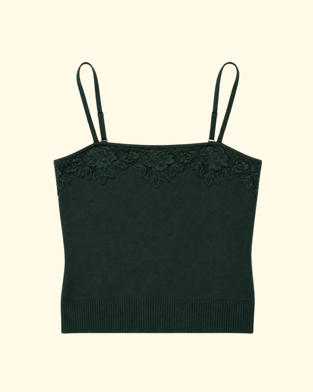 Josie Straight Neck Cami | Hunter Green