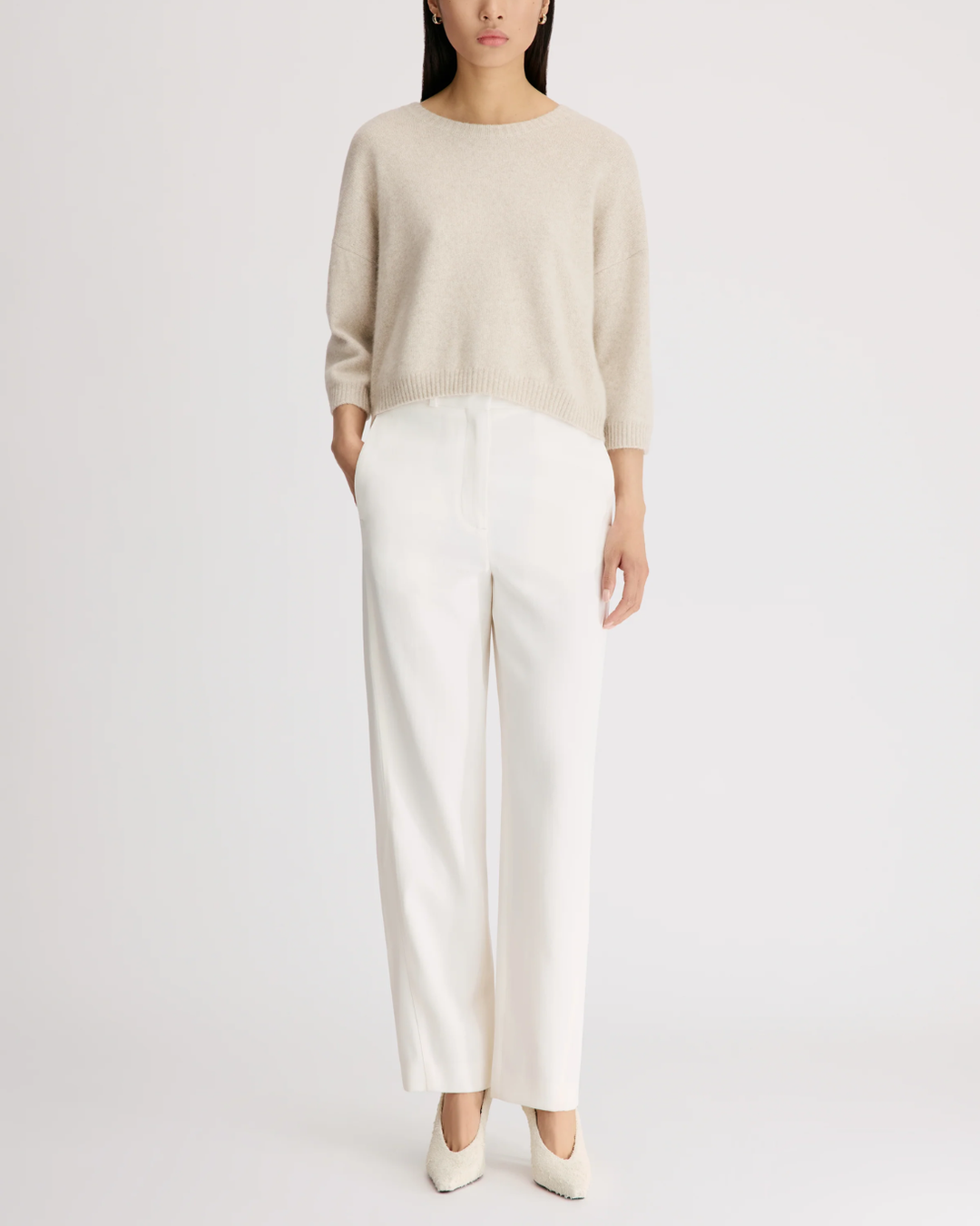 Azali Crewneck Sweater | Stone Melange