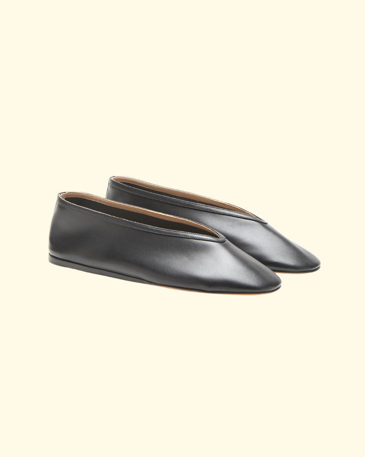 Luna Slipper | Black Leather
