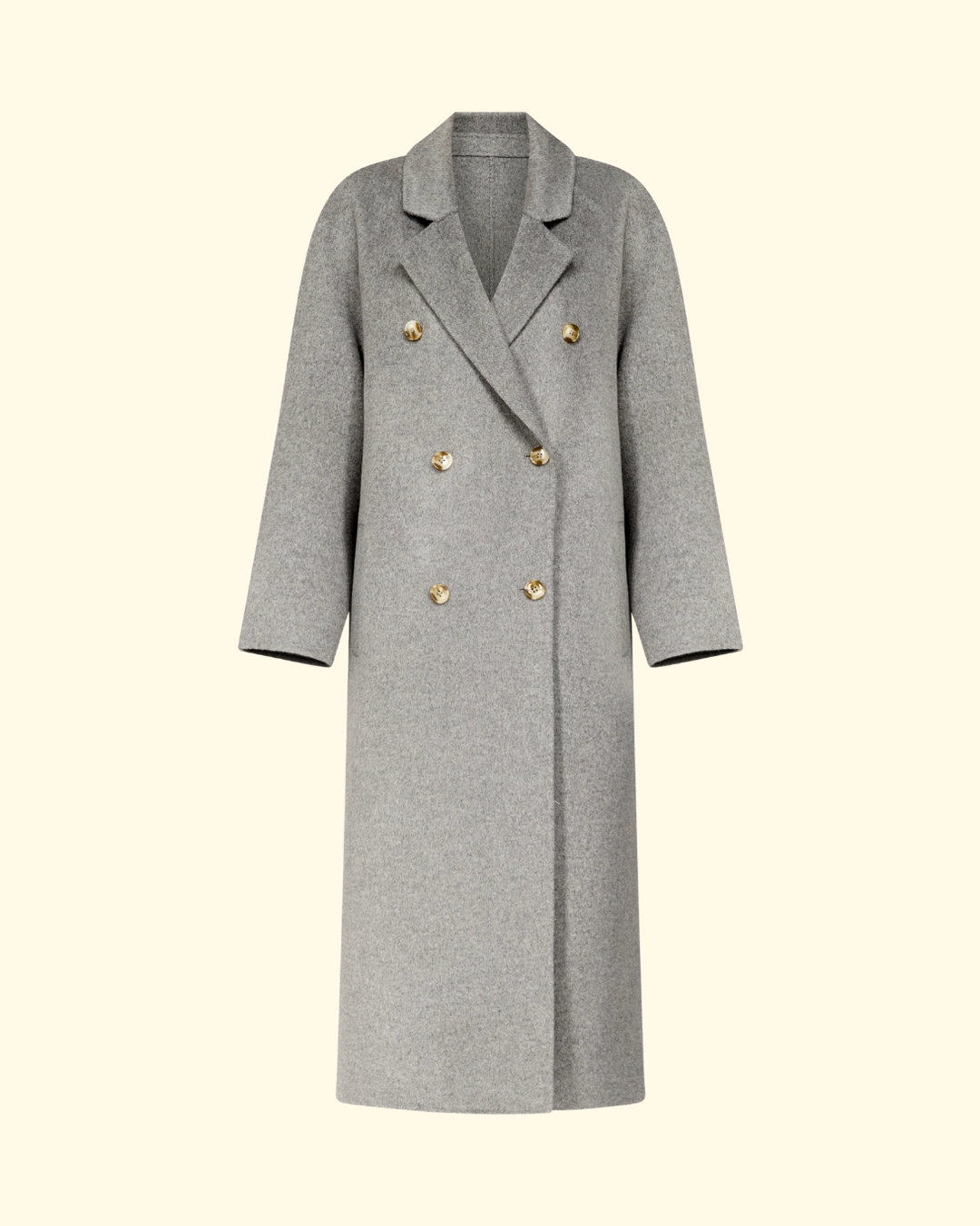 Irvin Double Breasted Coat | Grey Melange