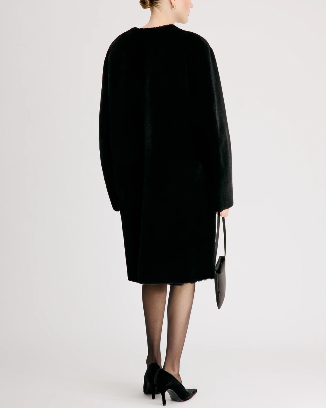 Elba Reversible Merino Shearling Coat | Dark Brown
