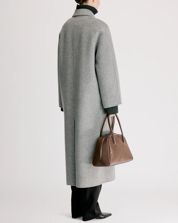 Irvin Double Breasted Coat | Grey Melange