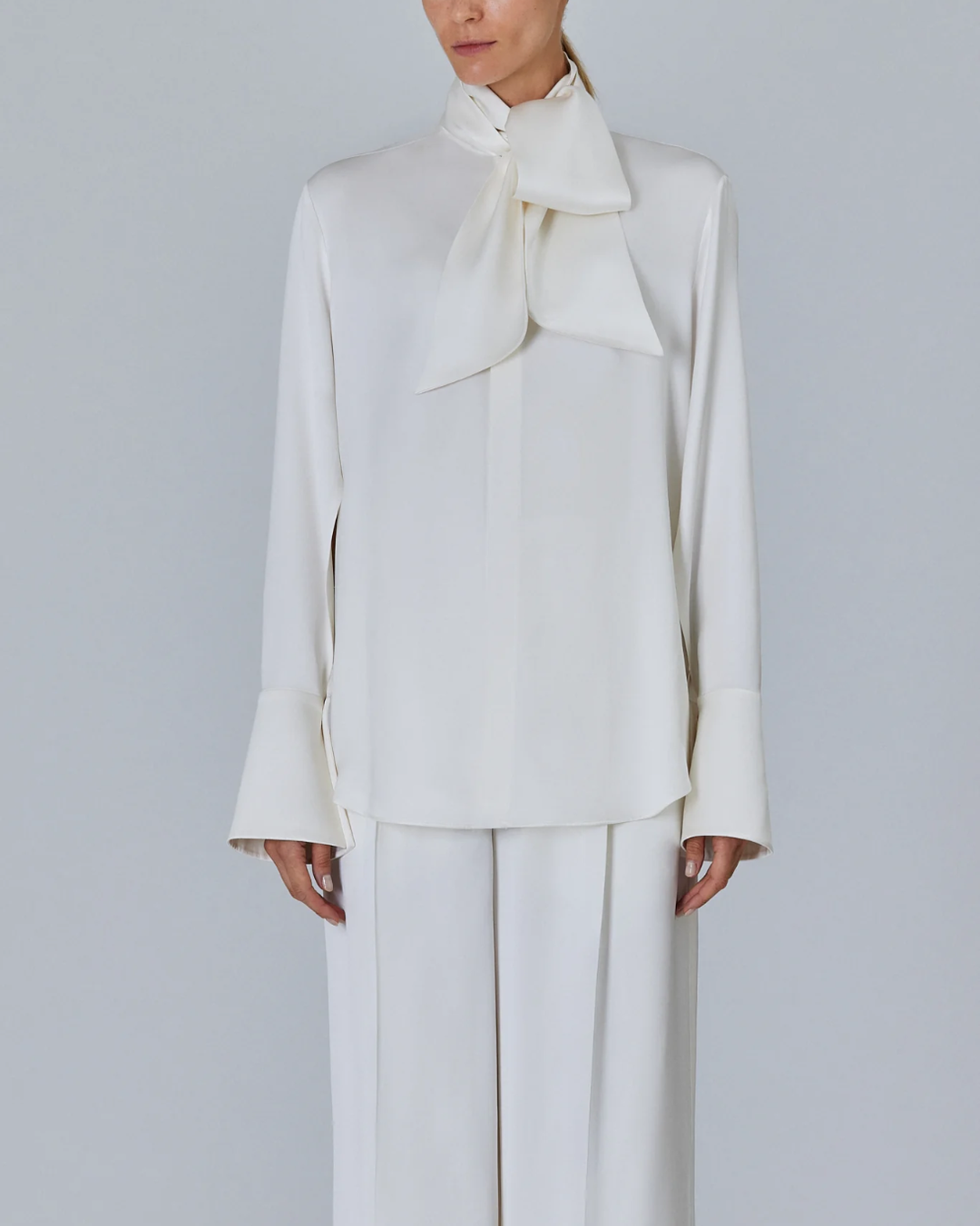 Shirt W Scarf | Ivory