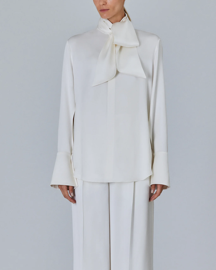 Shirt W Scarf | Ivory