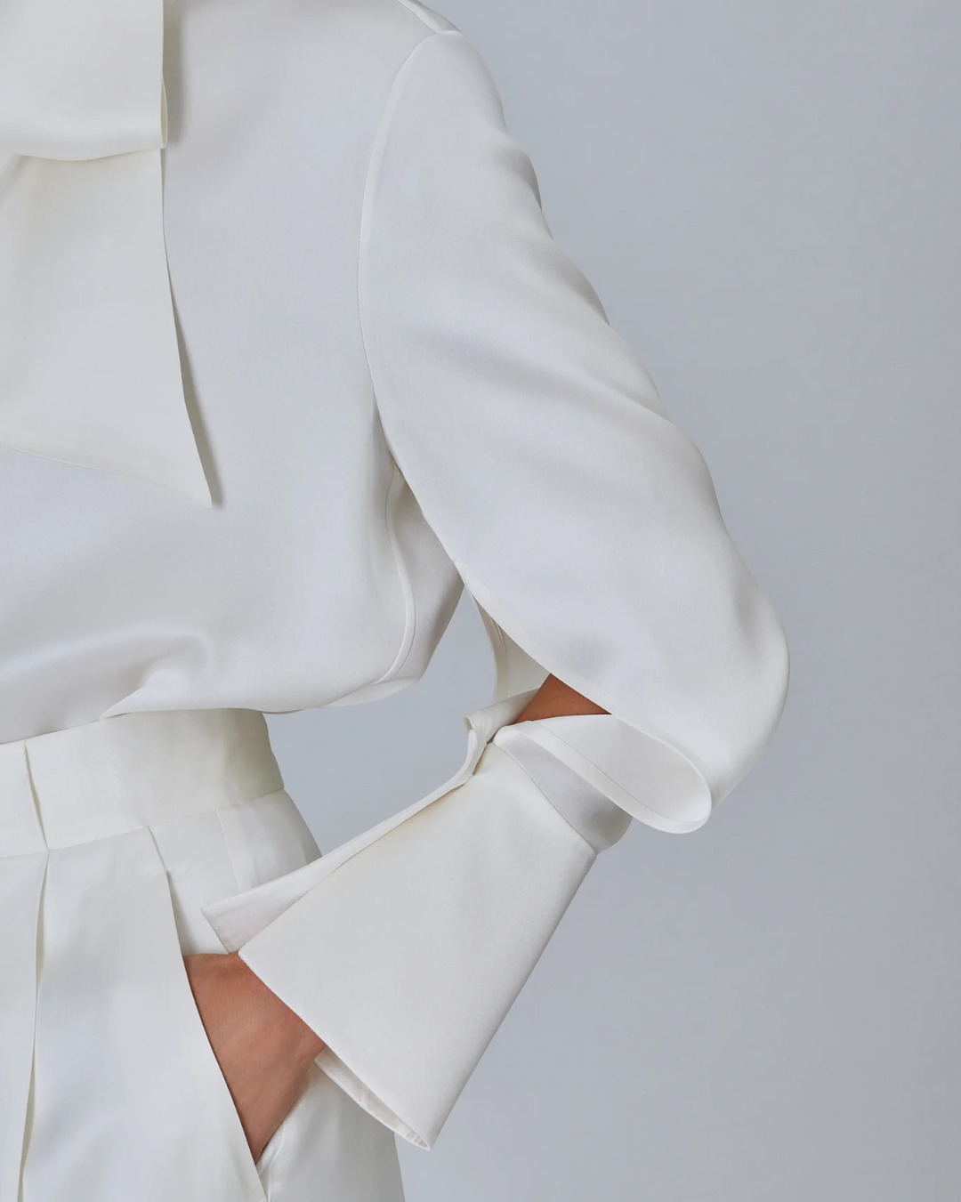 Shirt W Scarf | Ivory