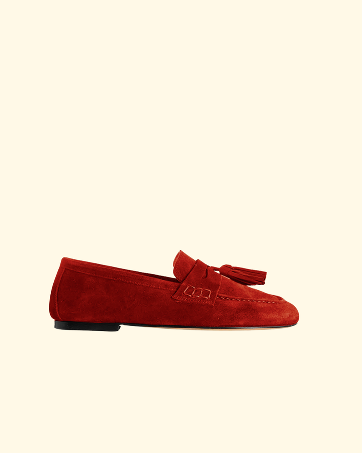 Balla Loafer w/Tassle | Haute Red Suede