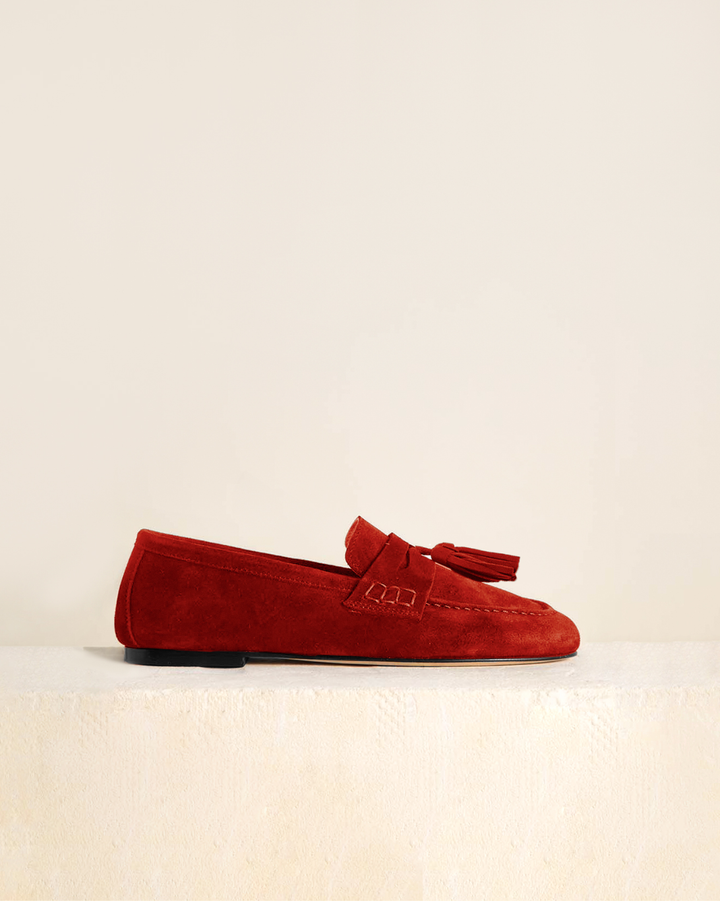 Balla Loafer w/Tassle | Haute Red Suede