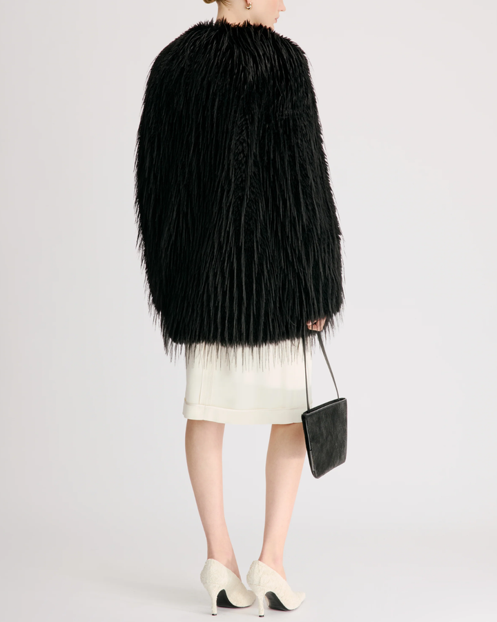 Rowe Collarless Short Coat | Black