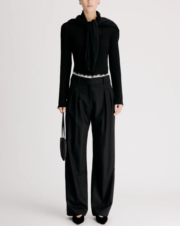 Saul Tailored Pant W/Lace | Black