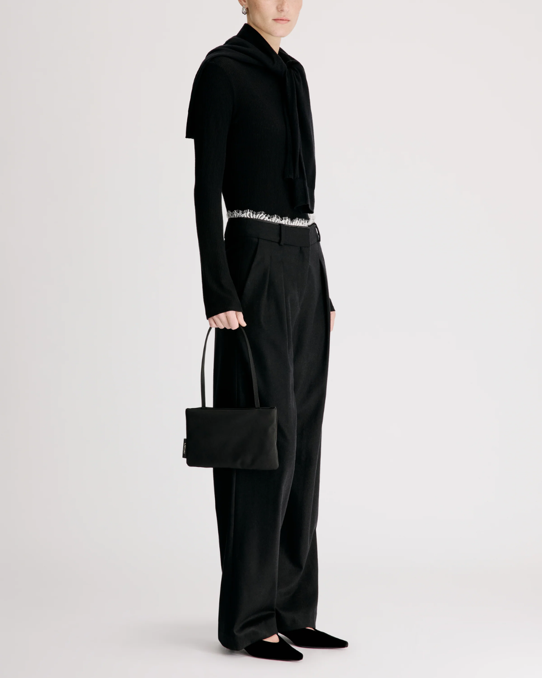 Saul Tailored Pant W/Lace | Black
