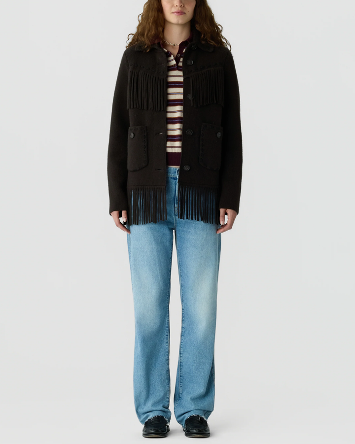Western Fringe Jacket | Burnt Cocoa