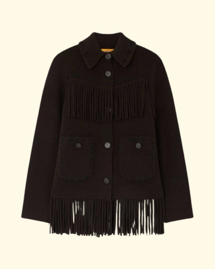 Western Fringe Jacket | Burnt Cocoa