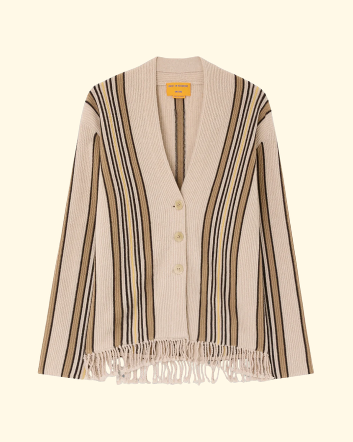 Handloom Cardigan | Sandstone Combo