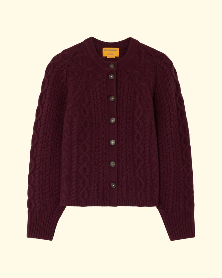 Cable Sculpted Cardigan | Fig