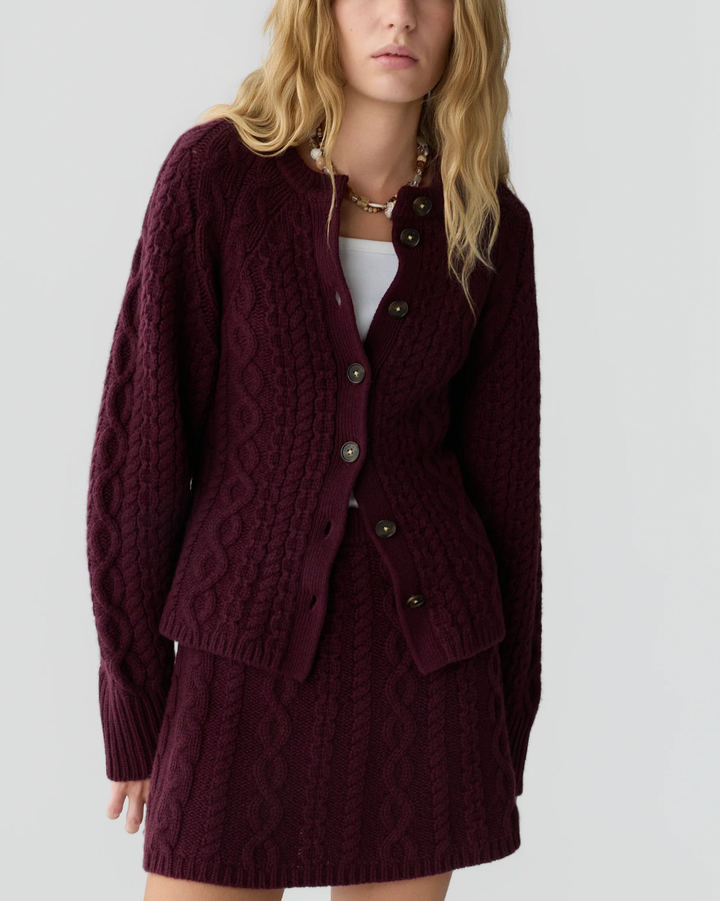 Cable Sculpted Cardigan | Fig