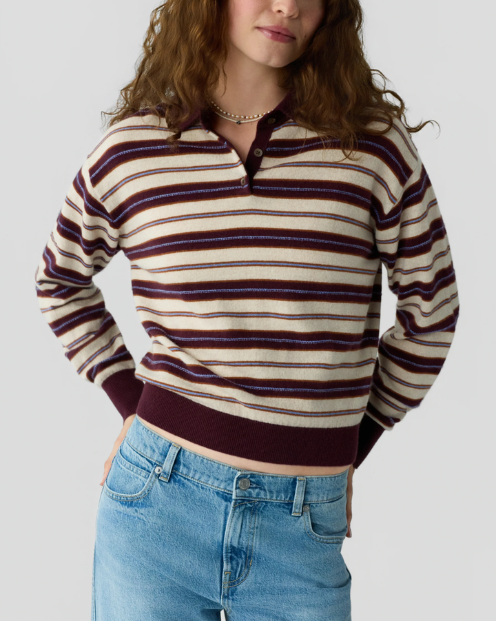 Collegiate Stripe Polo | Fig Combo