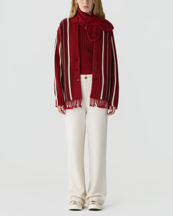 Handloom Cardigan | Carmine Combo