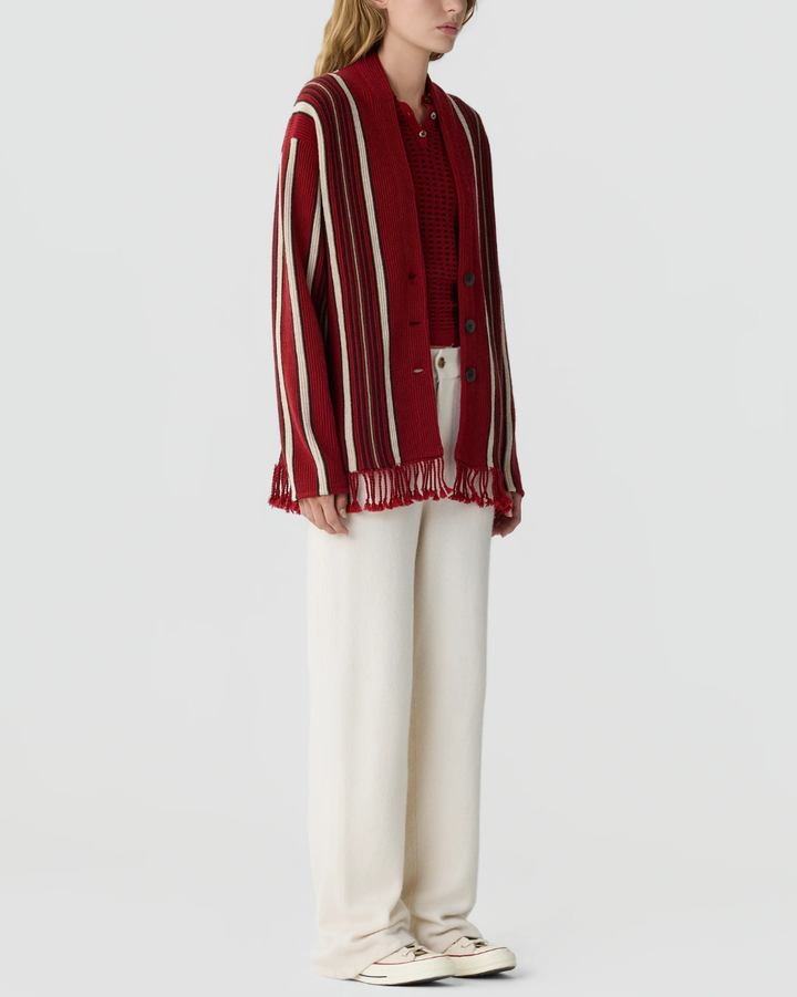 Handloom Cardigan | Carmine Combo