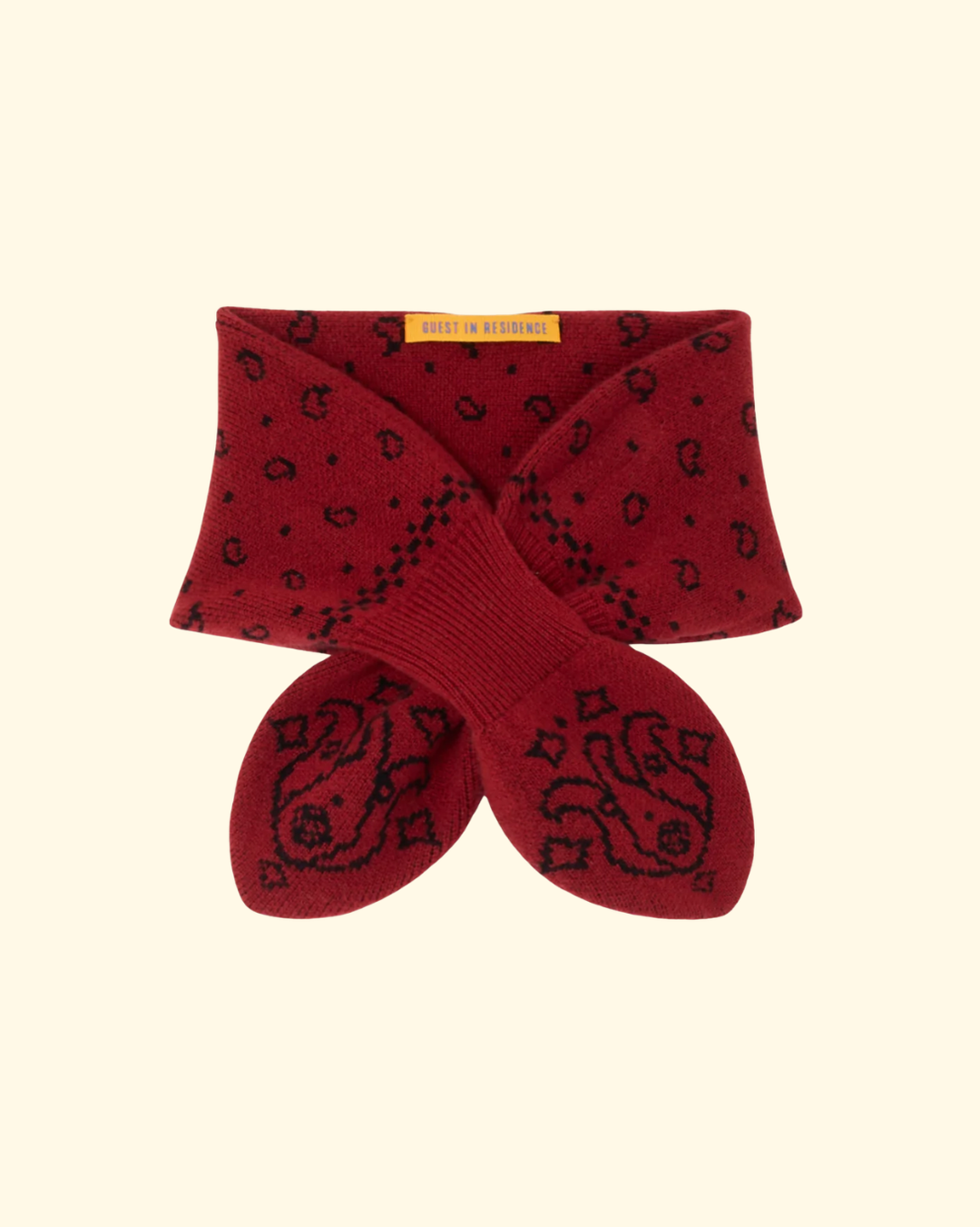 Bandana Bowtie Scarf | Carmine/ Black