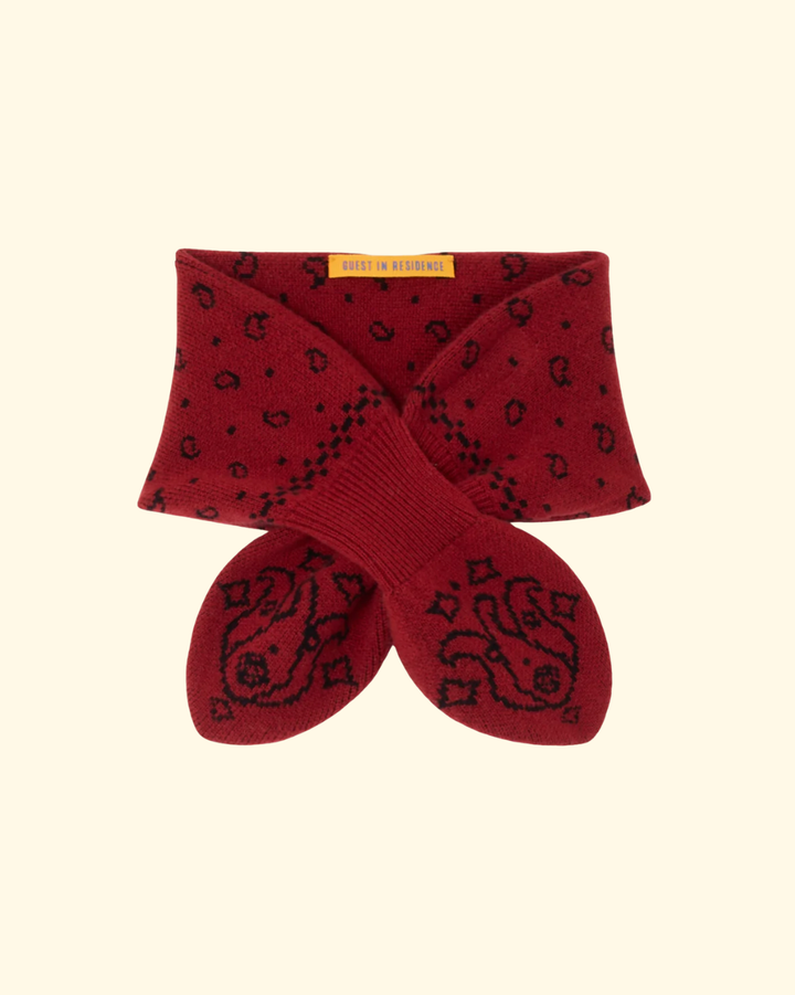 Bandana Bowtie Scarf | Carmine/ Black