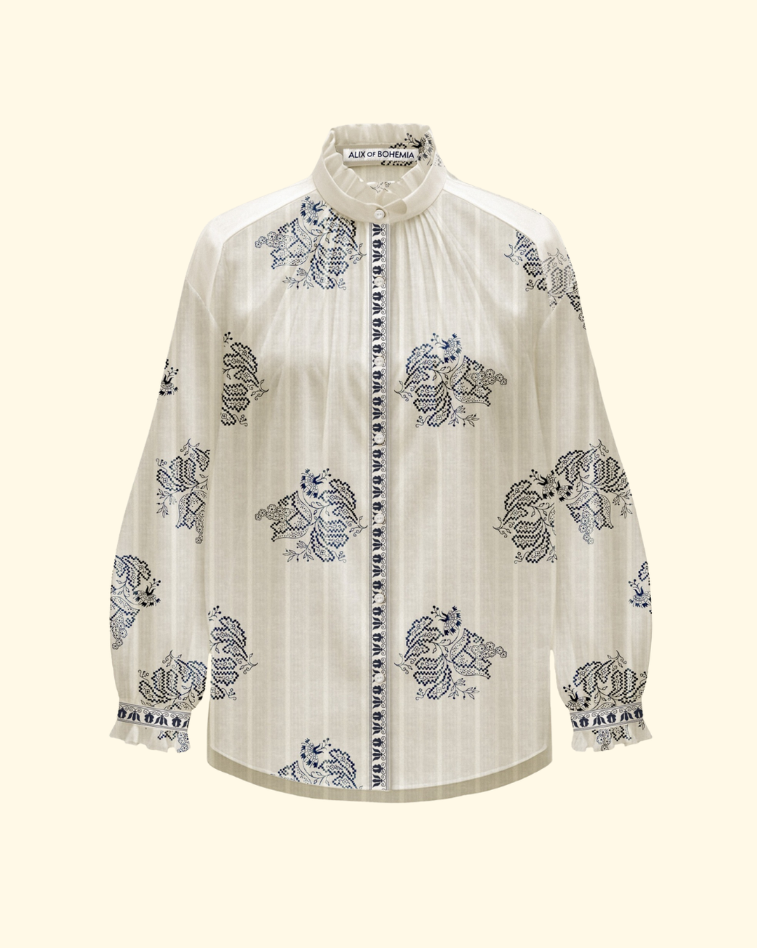 Poet Indigo Grapevine Blouse | Off-White