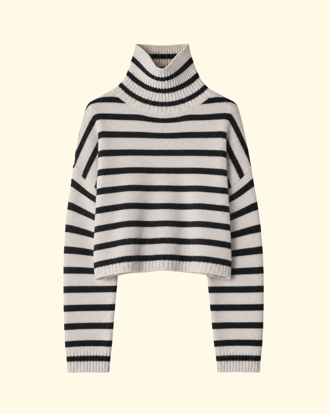 Zerlina Stripes Sweater | Oyster/ Dark Oak Stripes