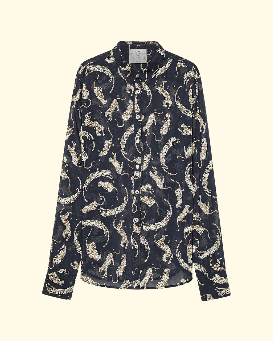 Royal Leopard Print Co/Se Volie Shirt | Night