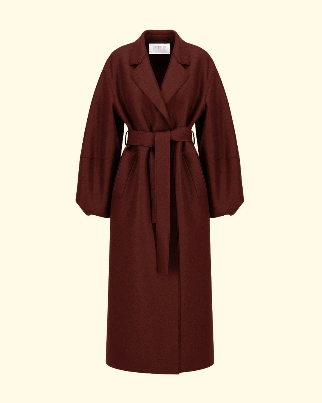 Puff Sleeves Coat Pressed Wool | Cinabre