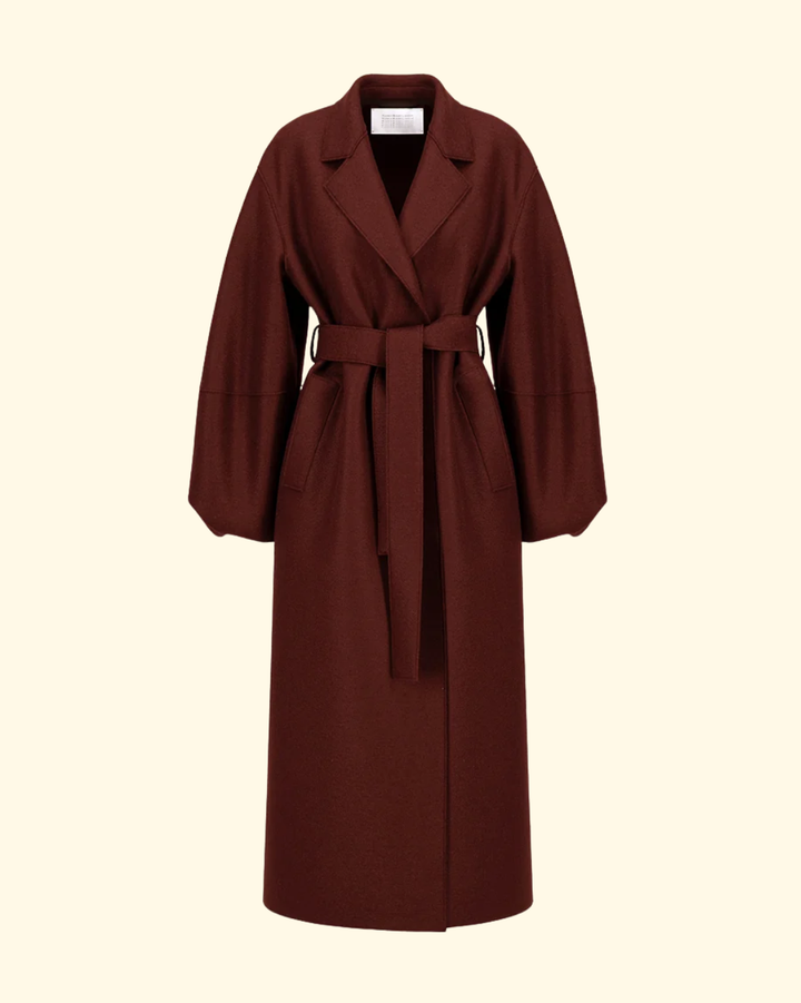 Puff Sleeves Coat Pressed Wool | Cinabre