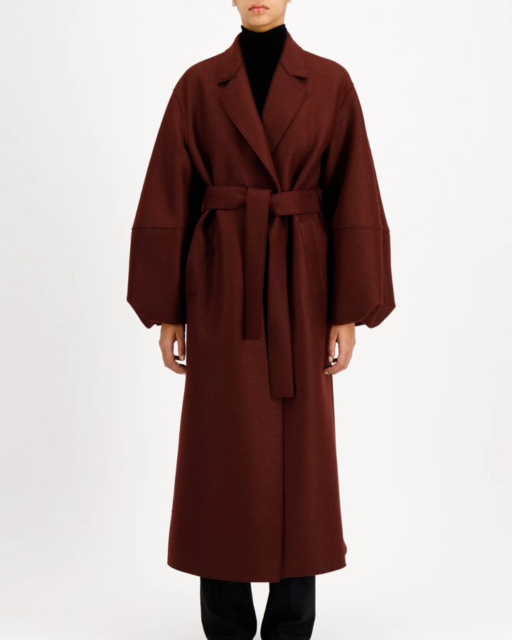 Puff Sleeves Coat Pressed Wool | Cinabre