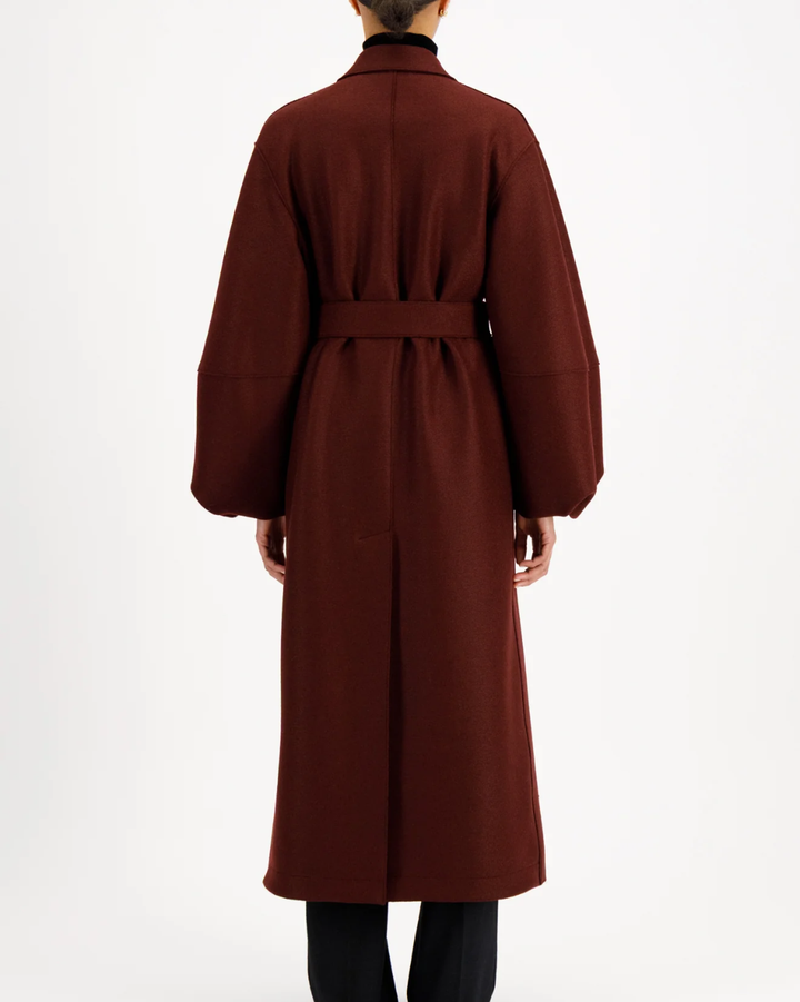 Puff Sleeves Coat Pressed Wool | Cinabre