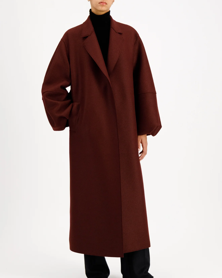Puff Sleeves Coat Pressed Wool | Cinabre