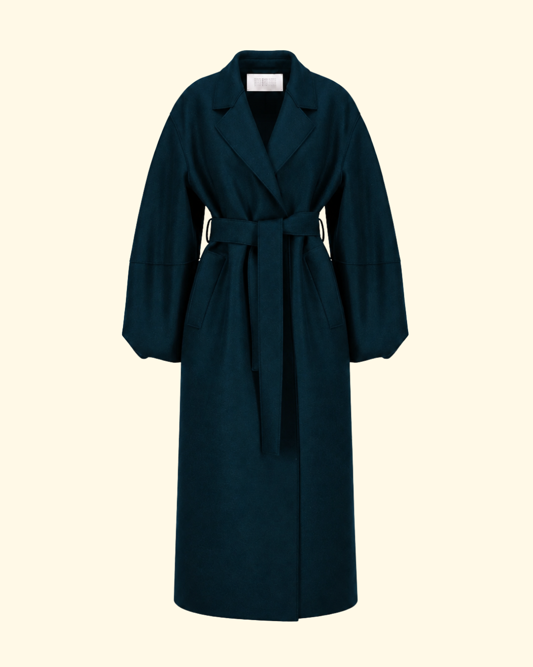 Puff Sleeves Coat Pressed Wool | Dark Blue