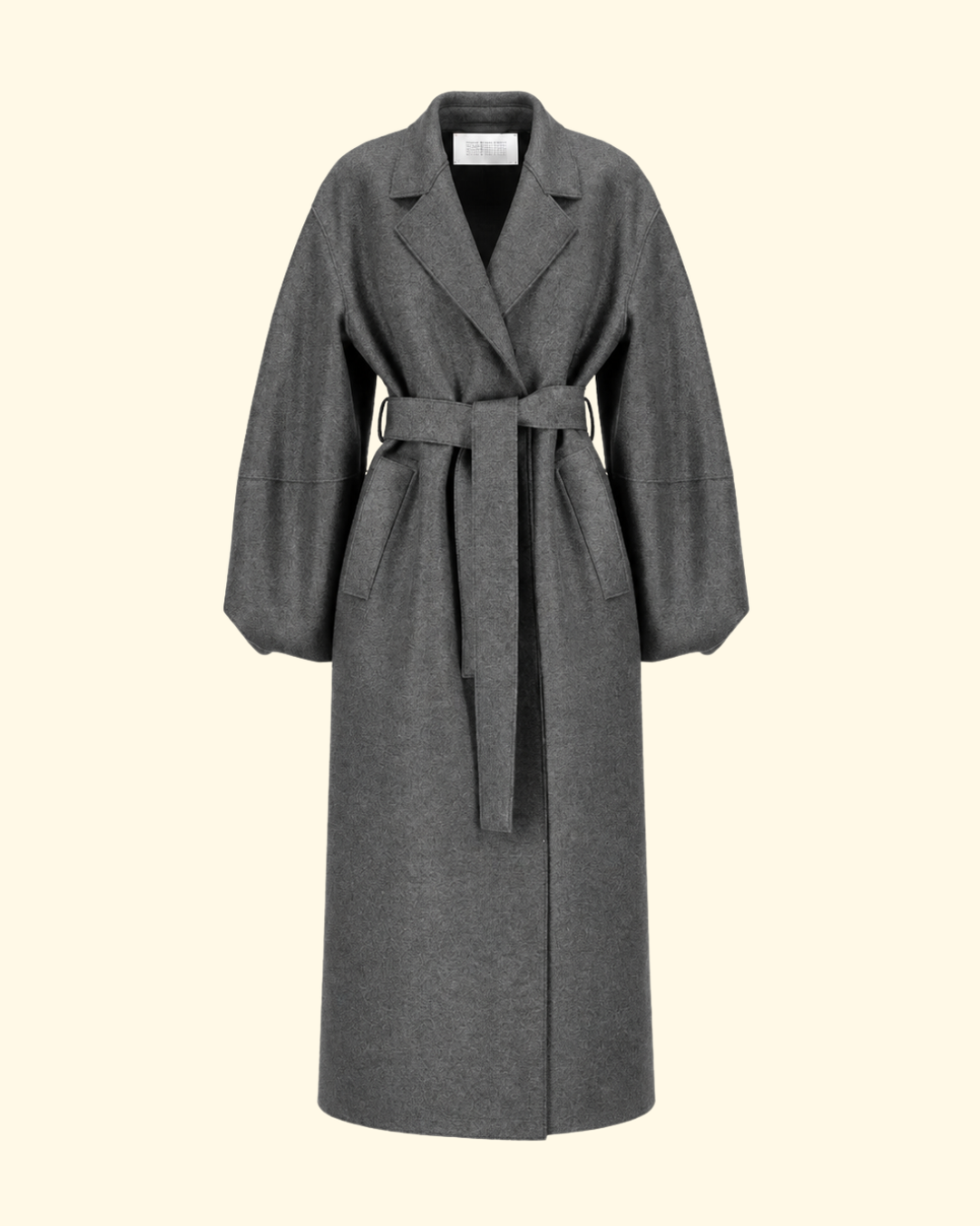 Puff Sleeves Coat Pressed Wool | Middle Grey
