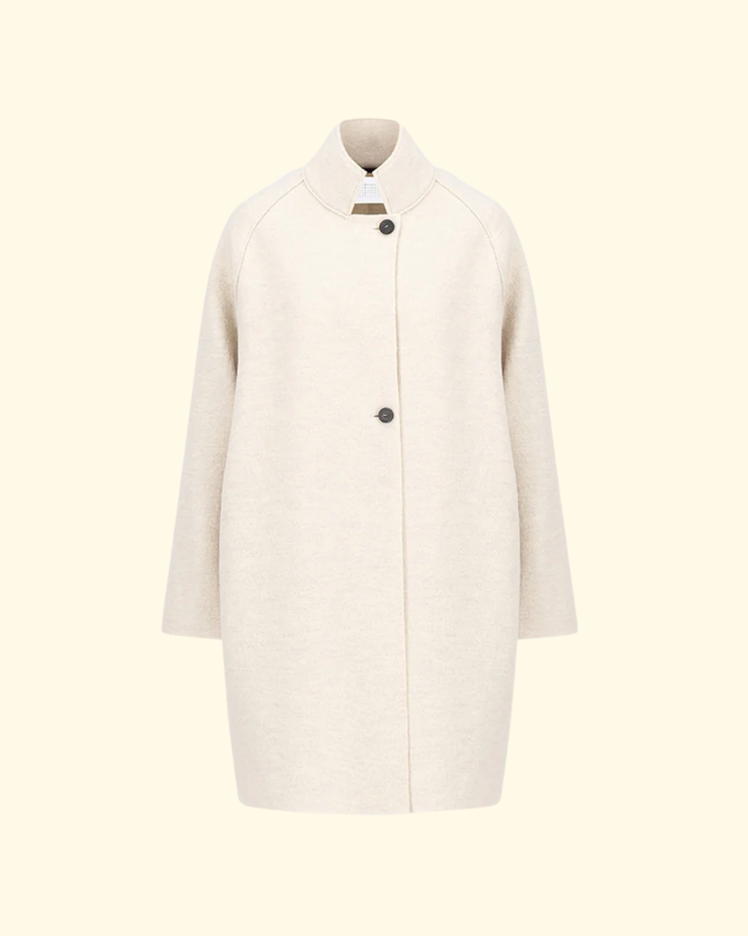 Raglan Cape Boiled Wool | Oat Melange