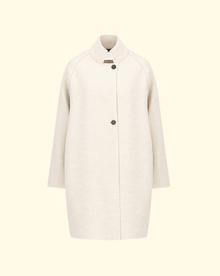 Raglan Cape Boiled Wool | Oat Melange