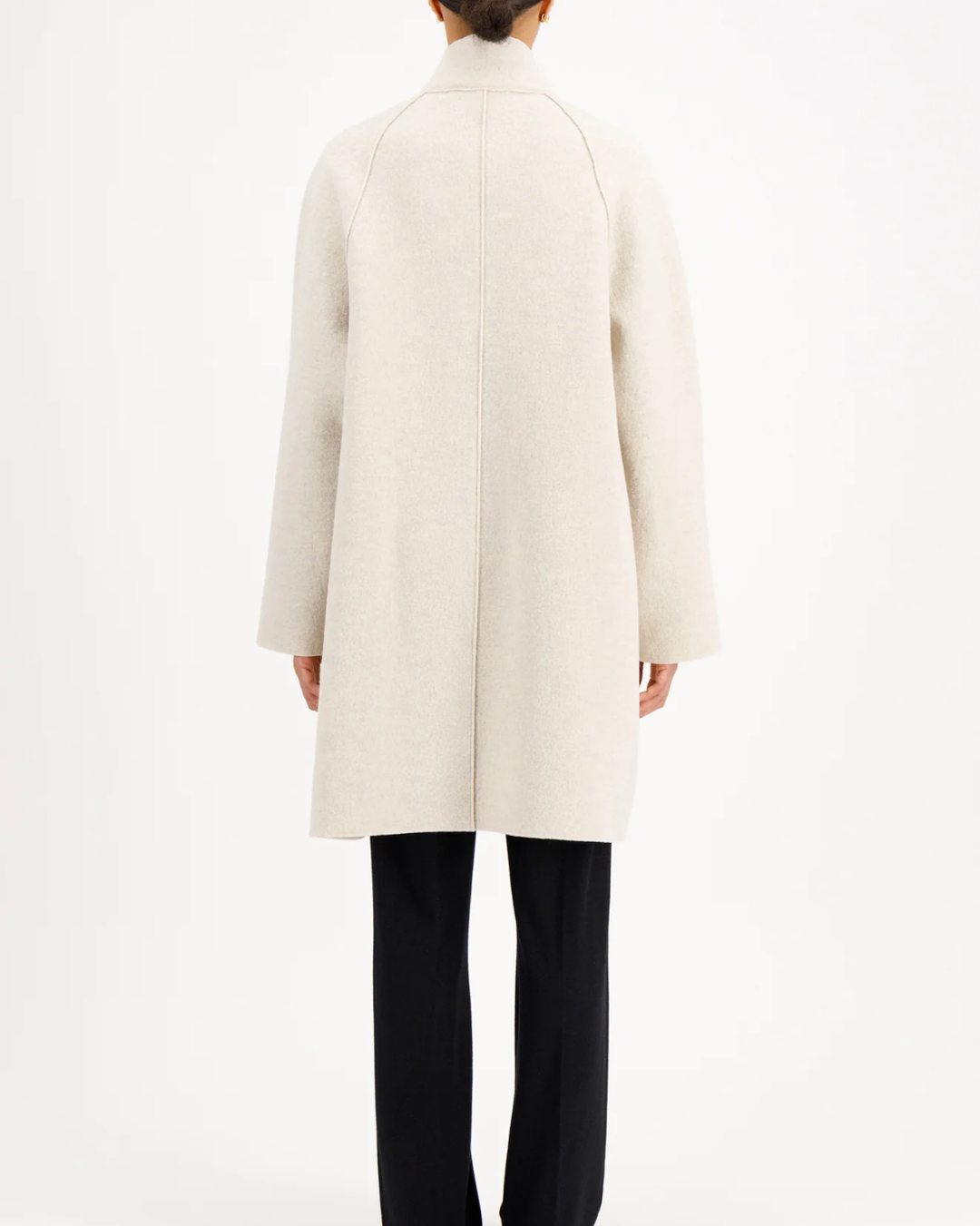 Raglan Cape Boiled Wool | Oat Melange