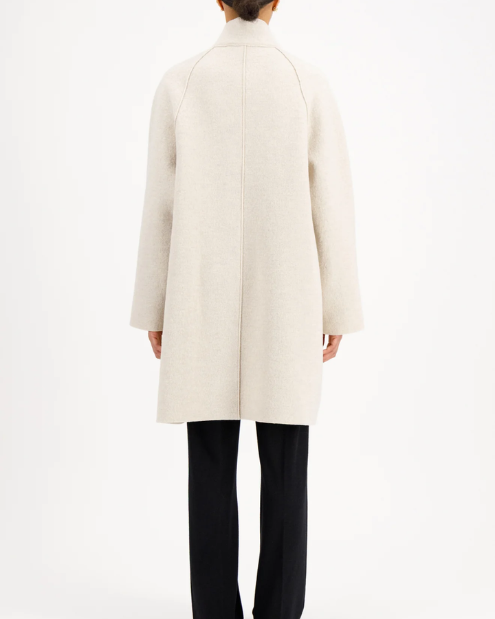 Raglan Cape Boiled Wool | Oat Melange