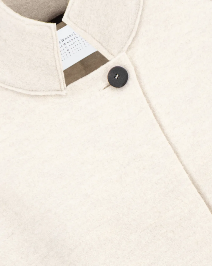Raglan Cape Boiled Wool | Oat Melange