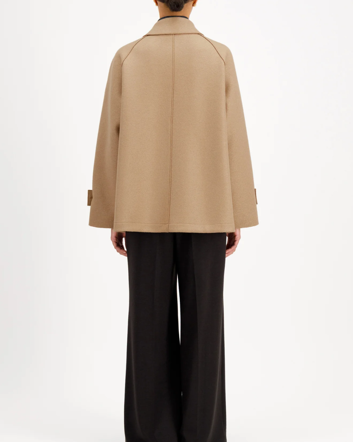Raglan Jacket Pressed Wool | Tan
