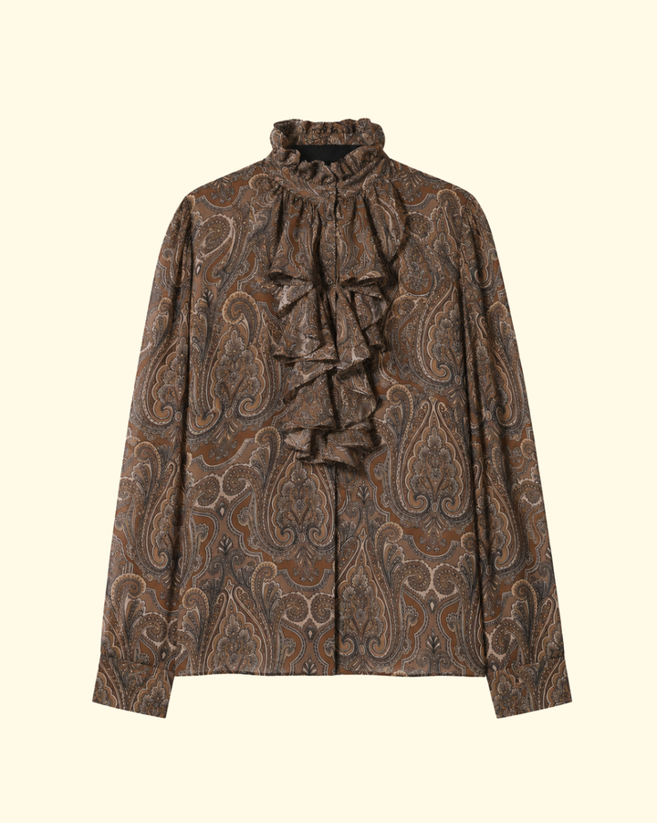 Lily Blouse | Khaki Paisley