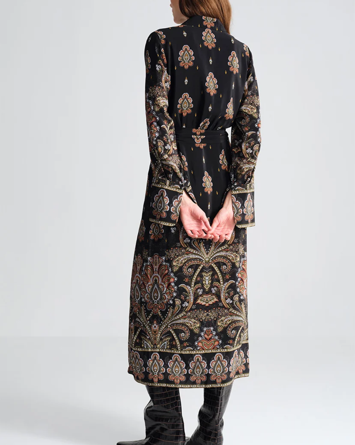 Viv Midi Dress | Castle Paisley Black