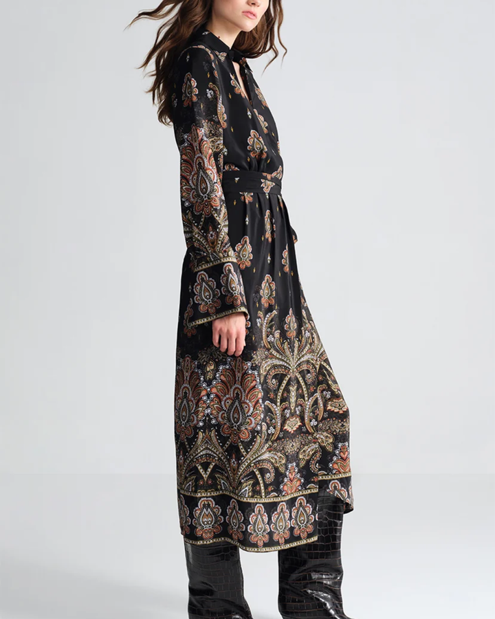 Viv Midi Dress | Castle Paisley Black