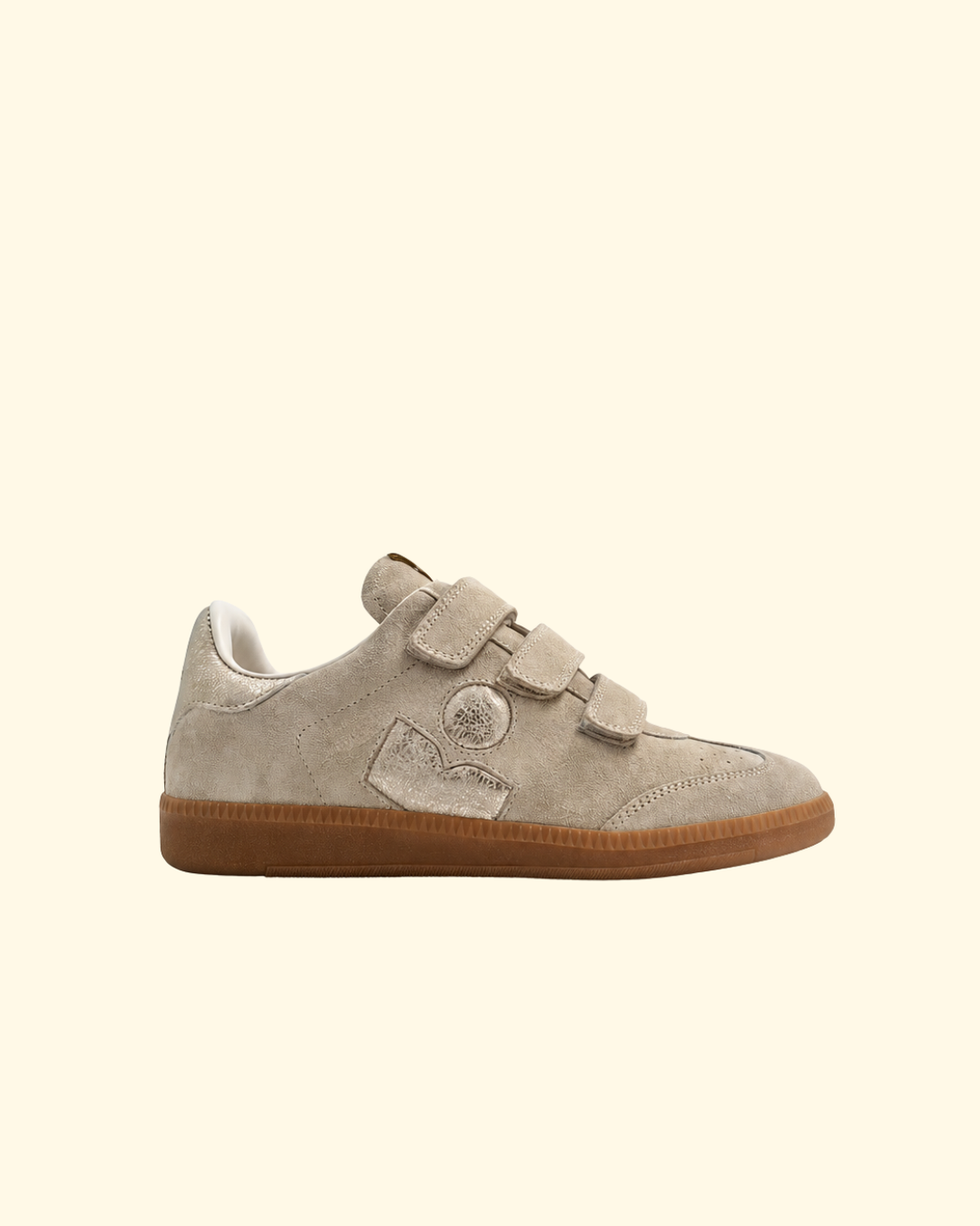 Beth Sneaker | Light Beige & Gold