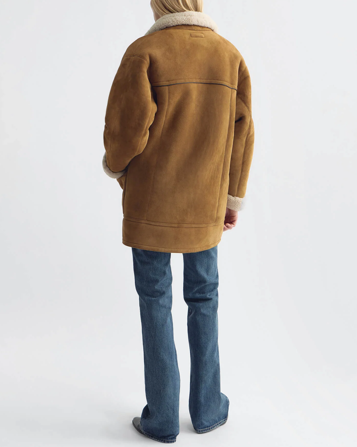 Noelle Shearling Coat | Honey/ Natural