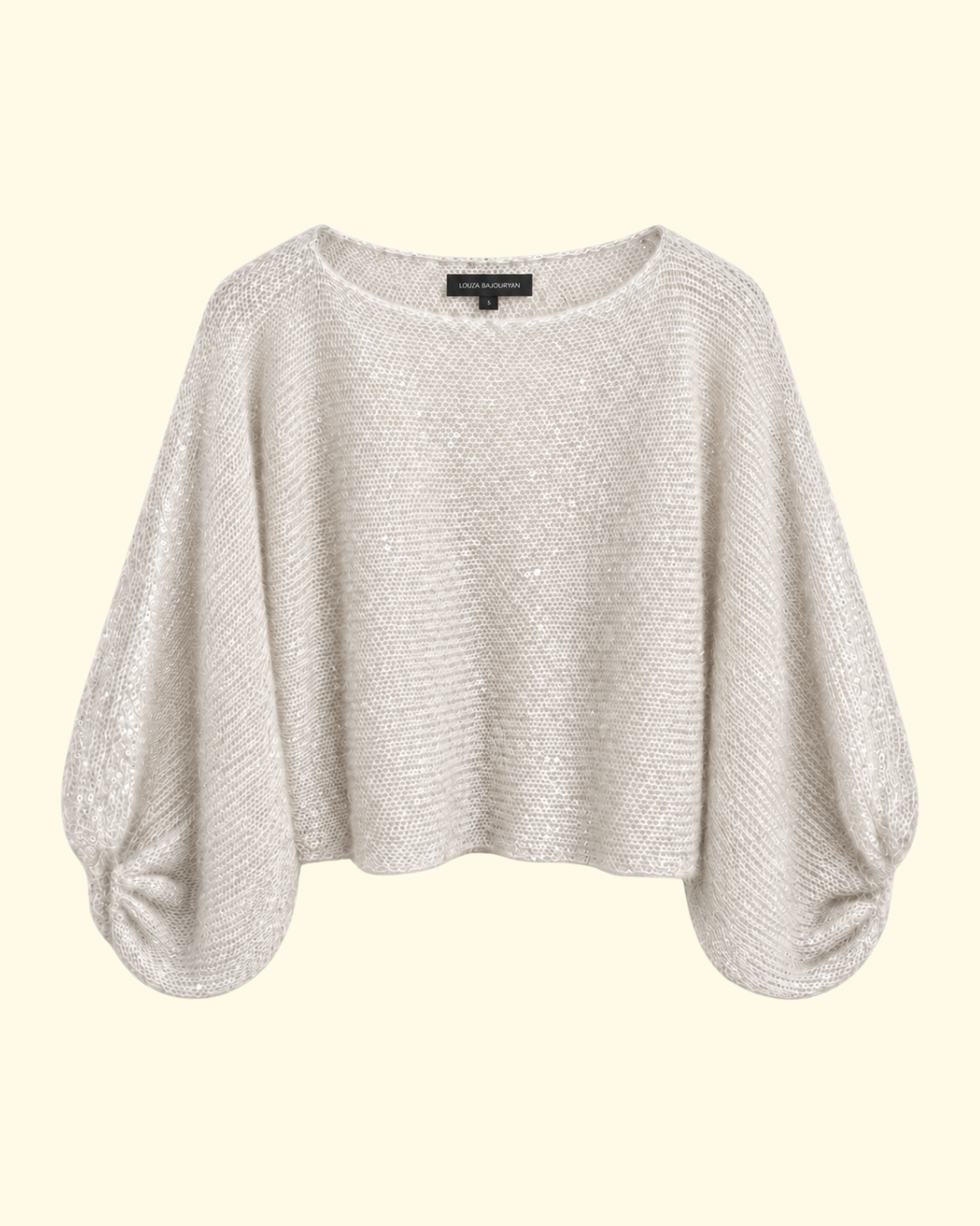 Mohair/Silk Sparkle Sweater | Ivory
