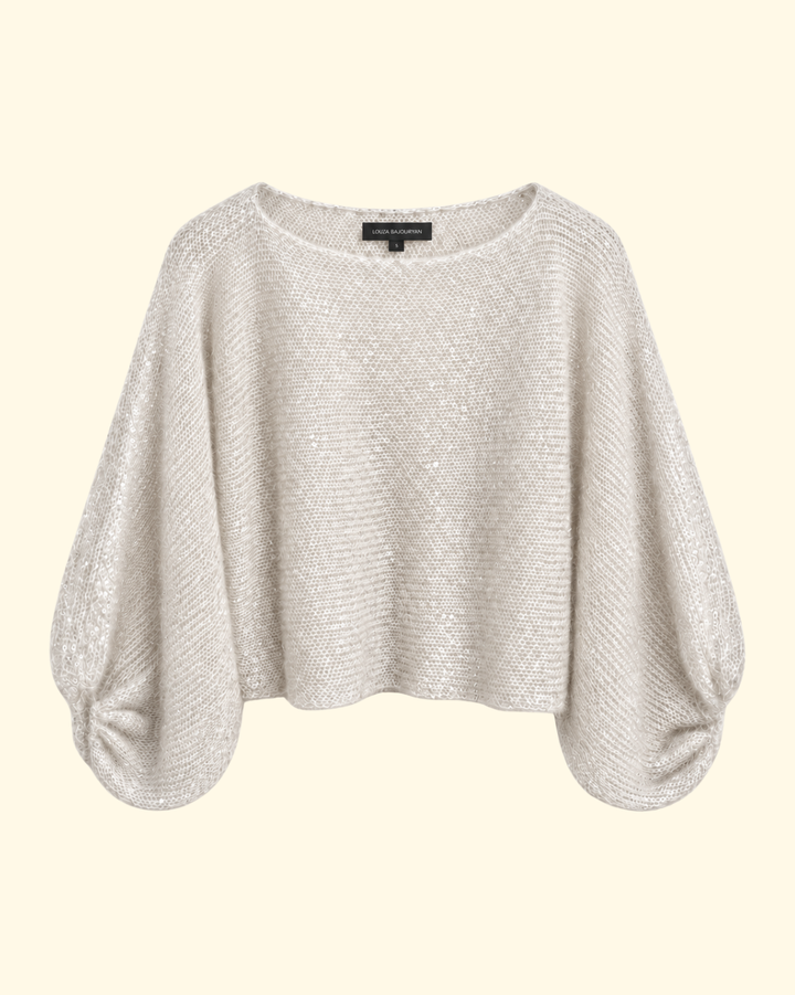 Mohair/Silk Sparkle Sweater | Ivory